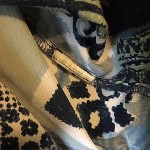 Vintage 90s Meandering Patchwork Button Up Dress Shirt - Picture 10 of 16